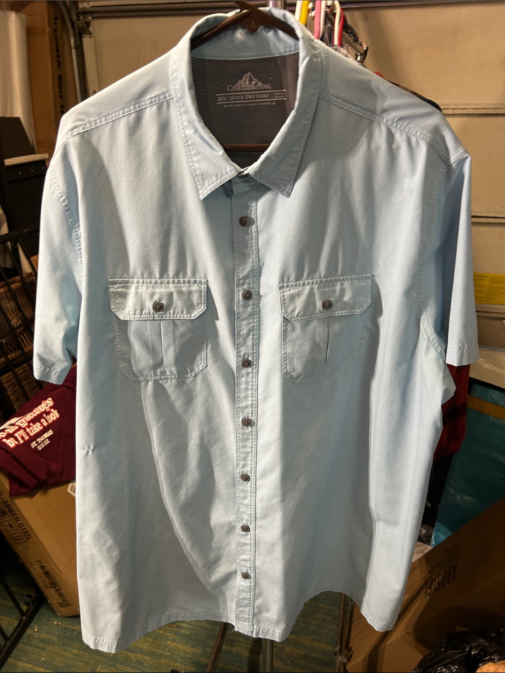 Croft & Barrow Light Blue Short-Sleeve Button-Down Shirt
